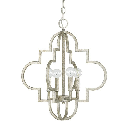 Ellis Pendant, 4-Light, Antique Silver, 18"W