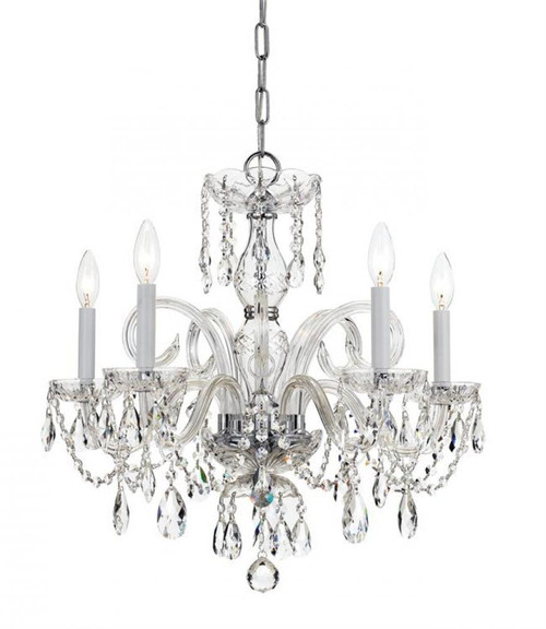 Traditional Crystal Chandelier - Polished Chrome, Hand Cut Crystal 21"H
