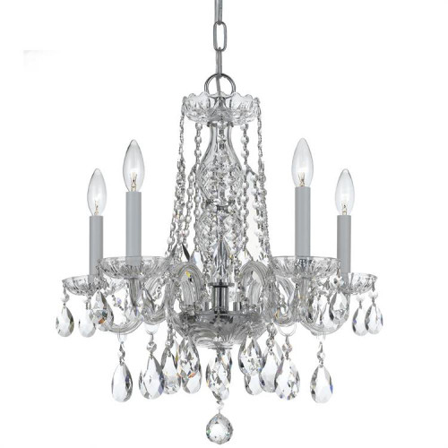 Traditional Crystal Chandelier - Polished Chrome, Hand Cut Crystal 20"H