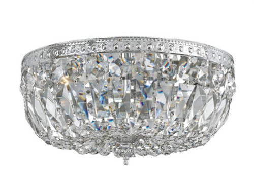 Ceiling Mount 3 Light Flush Mount - Polished Chrome, Hand Cut Crystal 6.5"H, Crystorama (712-CH-CL-MWP 20GV1)
