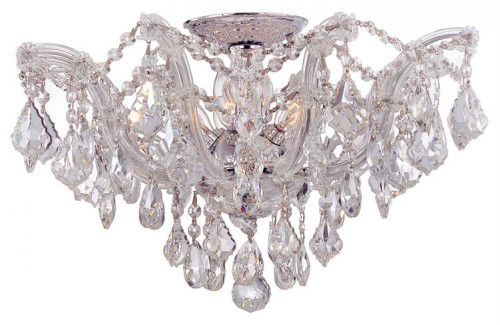 Maria Theresa 5 Light Semi Flush Mount - Polished Chrome, Swarovski Strass Crystal 11.5"H