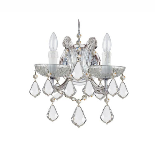 Maria Theresa Wall Sconce - Polished Chrome, Swarovski Strass Crystal 12.5"H
