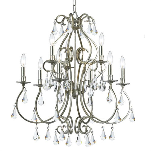 Ashton Chandelier - Olde Silver, Hand Cut Crystal 31"H, Crystorama, (5019-OS-CL-MWP 29MUK)