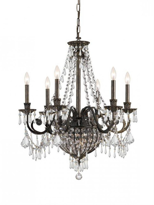 Vanderbilt Chandelier - English Bronze, Hand Cut Crystal 31"H