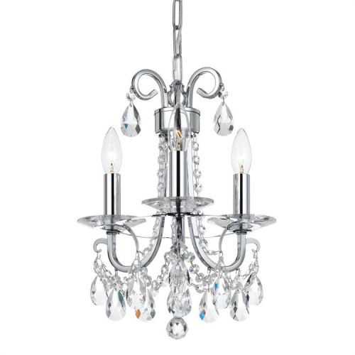 Othello Mini Chandelier - Polished Chrome, Swarovski Strass Crystal 15.5"H
