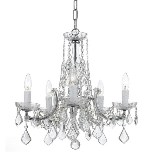 Maria Theresa Chandelier - Polished Chrome, Hand Cut Crystal 19"H