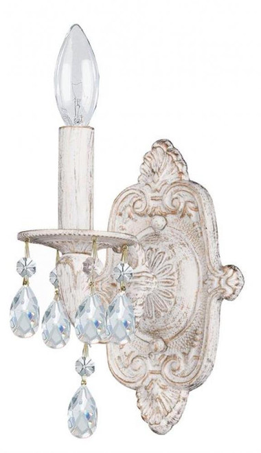 Paris Market Wall Sconce - Antique White, Swarovski Strass Crystal 10"H