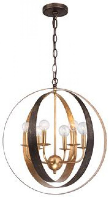 Luna Chandelier - English Bronze, Antique Gold 23"H