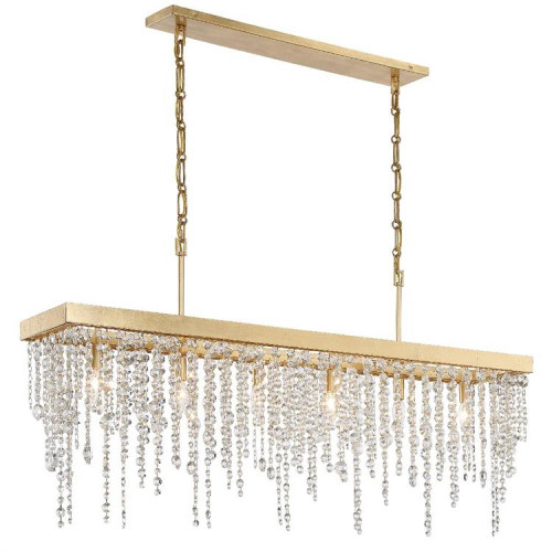Winham Chandelier - Antique Gold, Hand Cut Crystal 25.5"H