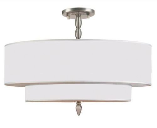 Luxo Semi Flush Mount - Satin Nickel 22"H, Crystorama (9507-SN_CEILING  2GR56)