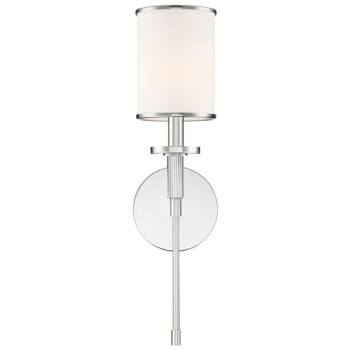 Hatfield 1 Light Wall Sconce - Polished Nickel, Crystal Accents 18.5"H