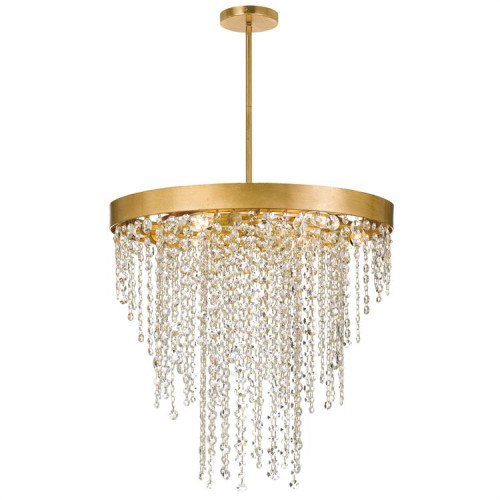 Winham Chandelier - Antique Gold, Hand Cut Crystal 23"H
