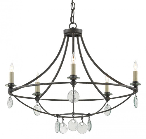 Novella Small Chandelier, 8-Light, Mayfair, 24.5"W, Currey and Company (9000-0641 RP3C)