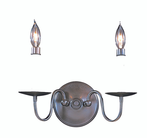 Jamestown Wall Sconce, 2-Light, Satin Pewter, 12"H (9222 SP REFR)