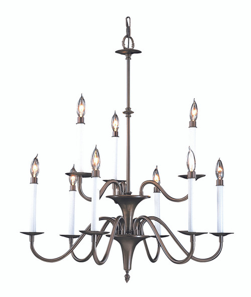 Jamestown Chandelier, 9-Light, Mahogany Bronze, 28"W (9229 MB REFV)
