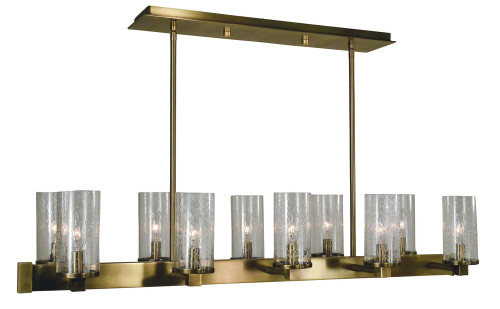 Lexi Chandelier, 10-Light, Nickel, Clear Seedy Glass Cylinder Shade, 40"W (3062 BN 9U414)