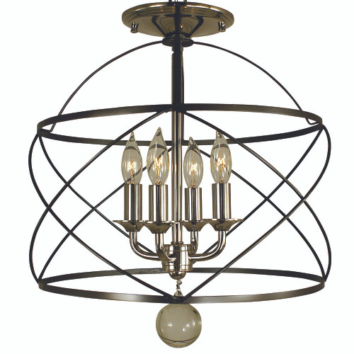 Nantucket Flush / Semi-Flush Mount, 4-Light, Mahogany Bronze, 13"W (4411 MB 9Q3D1)