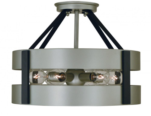 Orion Semi-Flush Mount, 6-Light, Pewter, 14"W (5382 SP/MBLACK A08CA)