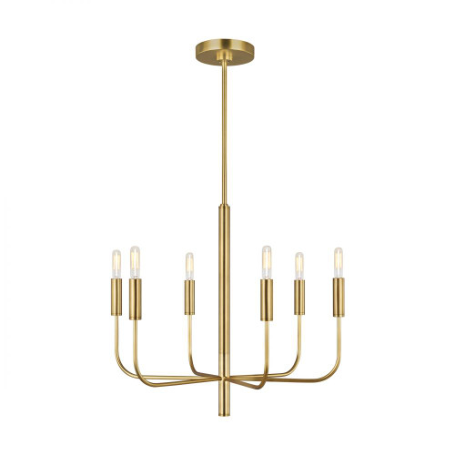 Brianna Chandelier, 6-Light, Burnished Brass, 24"W (EC1006BBS 706TXQ6)