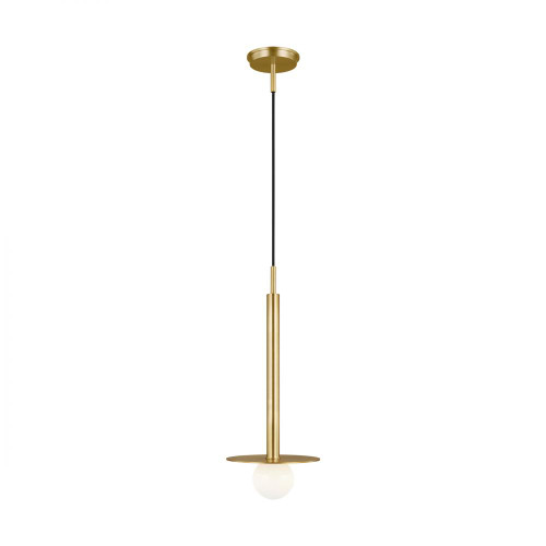 Nodes Pendant, 1-Light, Burnished Brass, Milk White Shade, 8"W (KP1001BBS 706TYMN)