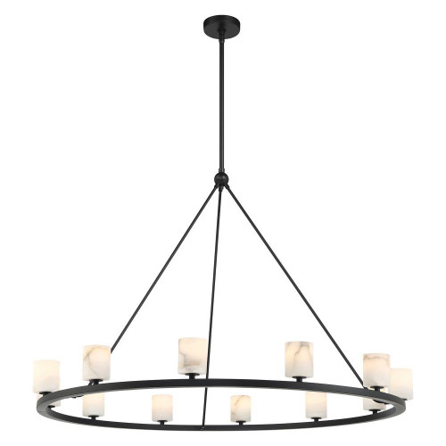 Crystorama Aragon 12 Light Matte Black Chandelier, Crystorama ARA-10266-MK-ST 2NYAN 