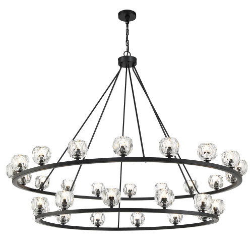 Crystorama Aragon 30 Light Matte Black Chandelier, Crystorama ARA-10269-MK 2NYAR 