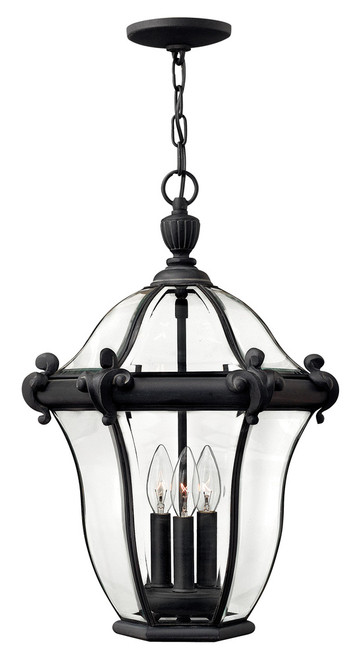 San Clemente Outdoor Hanging Lantern, 3-Light, Museum Black, 20"H (2442MB 8YQ4)