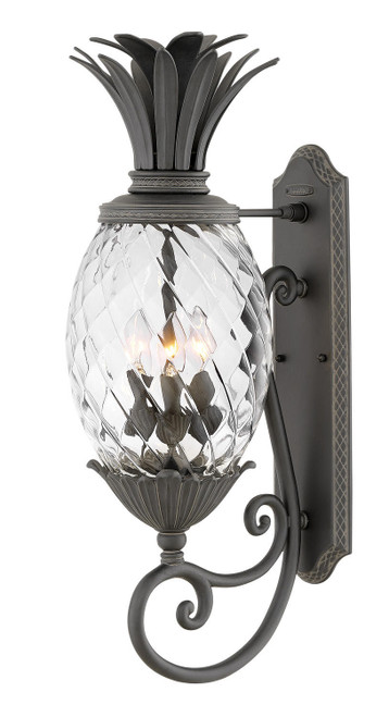 Plantation Outdoor Wall Mount Lantern, 3-Light, Black, 28"H (2124MB YE67)