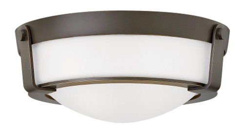 Hathaway Flush Mount, 2-Light, Dark Brass, 13"W (3223OB-WH ND5J)