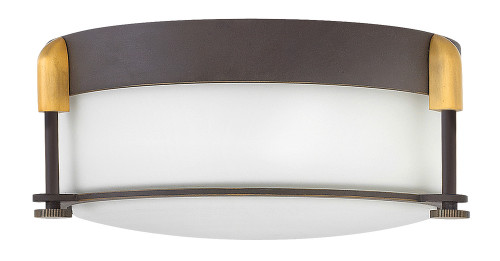 Colbin Medium Flush Mount, 2-Light, Heritage Brass, 12.5"W (3231OZ V8LH)
