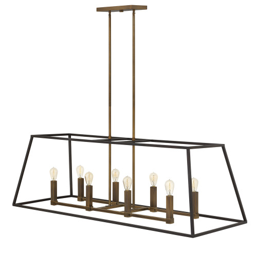 Fulton Linear Pendant, 8-Light, Bronze/Heirloom Brass, 48"W (3338BZ N49N)