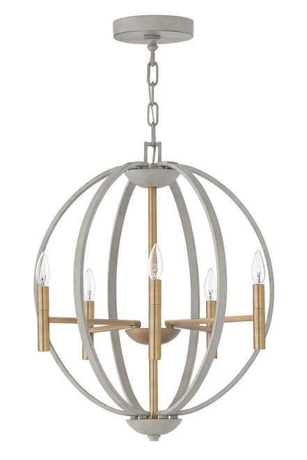 Euclid Candle Chandelier, 6-Light, Brushed Gold, 21.25"W (3466CG V8LX)