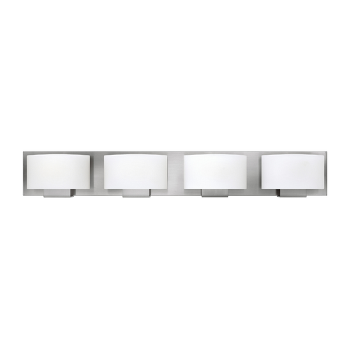 Mila Bath Vanity Light, 4-Light, Brushed Nickel, 32.25"W, Hinkley (53554BN R7WN)