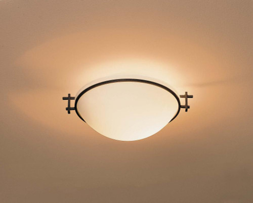 Moonband Flush Mount, 1-Light, Bronze, Opal Glass, 11.4"W (124251-SKT-05-GG0045 CDKL)