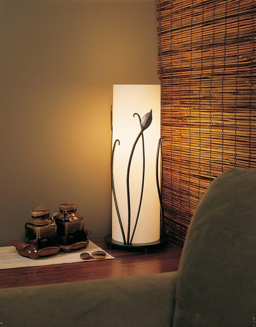 Forged Leaves Table Lamp, 1-Light, Bronze, Opal Glass, 18"H (266792-SKT-05-GG0036 L7RFK)