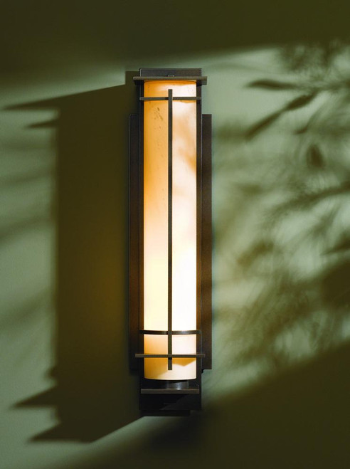 After Hours Outdoor Wall Sconce, 1-Light, Coastal Natural Iron, Opal Glass, 27"H (307861-SKT-20-GG0189 LHWGJ)