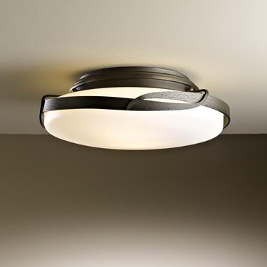 Flora Flush Mount, 2-Light, Dark Smoke, Opal Glass, 13.9"W (126740-SKT-07-GG0097 2ZX85A)