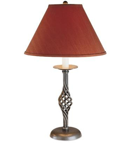 Twist Basket Table Lamp, 1-Light, Dark Smoke, Natural Anna Shade, 25.5"H (265001-SKT-07-SF1555 309JP0)