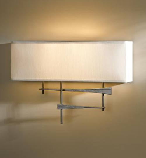 Cavaletti Wall Sconce, 2-Light, Bronze, Flax Shade, 11.5"H (207675-SKT-05-SE1606 39256D)