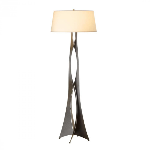 Moreau Floor Lamp, 1-Light, Dark Smoke, Flax Shade, 62.6"H (233070-SKT-07-SE2202 3989GX)
