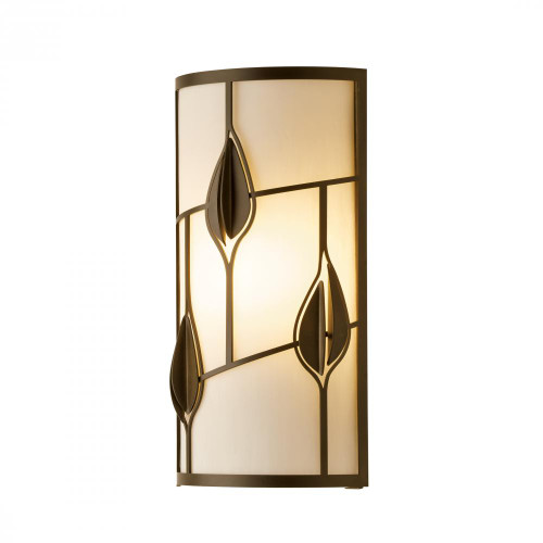 Alison's Leaves Wall Sconce, 1-Light, Natural Iron, White Art Glass, 15.25"H (205420-SKT-20-BB0420 3W7UX1)