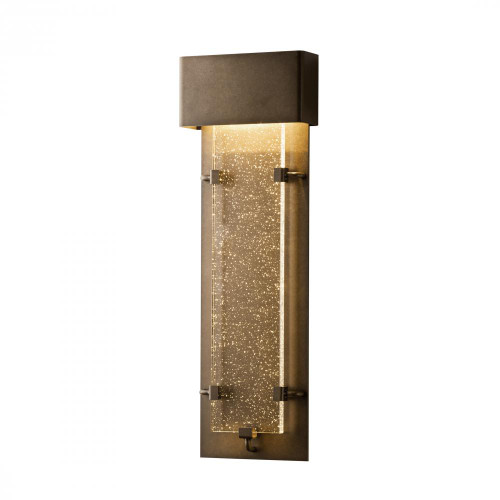 Ursa Outdoor Wall Sconce, 1-Light, LED, Coastal Natural Iron, Seeded Clear Glass, 26.75"H (302503-LED-20-II0397 3WAMPV)