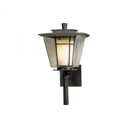 Beacon Hall Outdoor Wall Sconce, 1-Light, Coastal Dark Smoke, Opal and Clear Glass, 17.75"H (304815-SKT-77-ZU0295 3WHR3G)