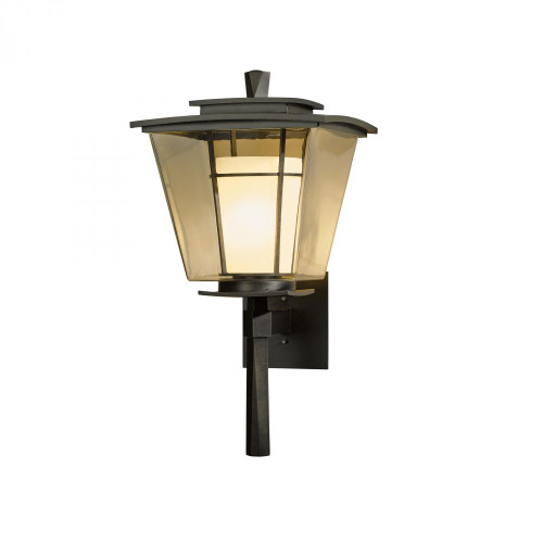 Beacon Hall Outdoor Wall Sconce, 1-Light, Coastal Dark Smoke, Opal and Clear Glass, 23.5"H (304820-SKT-77-ZU0287 3WHT0C)