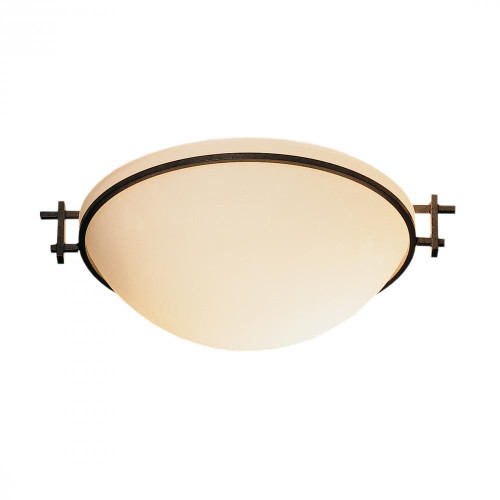 Moonband Flush Mount, 1-Light, Soft Gold, Sand Glass, 11.4"W (124251-SKT-84-SS0045 3WHYXU)