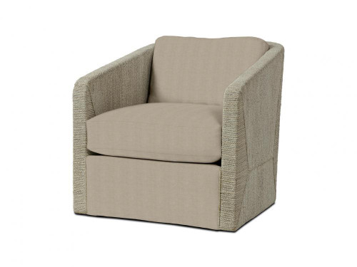 Palecek Carmine Swivel Lounge Chair, Fog White, Beige Tan Python Leatherette 5P, Standard 8155 Cushion 