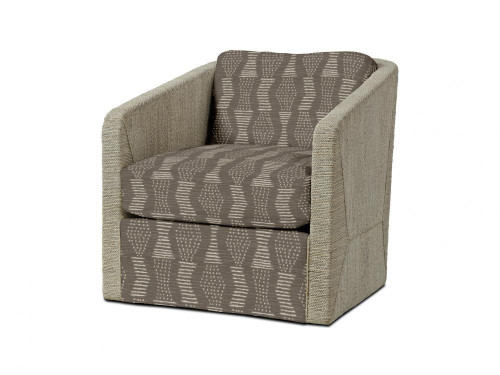 Palecek Carmine Swivel Lounge Chair, Fog White, Mixed Nairobi Clay 6M, Standard 8155 Cushion 