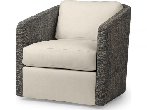 Palecek Carmine Swivel Lounge Chair, Mocha Wash, Beige Natural Canvas 01 1, Standard 8155 Cushion 
