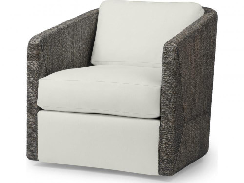 Palecek Carmine Swivel Lounge Chair, Mocha Wash, Beige I/O Cream 6J, Standard 8155 Cushion 