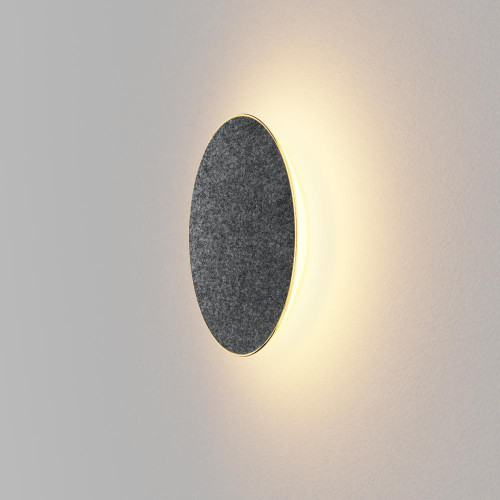 Ramen Wall Sconce, LED, Charcoal Felt, 12"H (RMW-12-SW-CCF-HW 407UFM3)